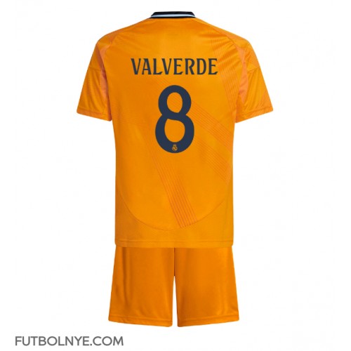 Camiseta Real Madrid Federico Valverde #8 Visitante Equipación para niños 2024-25 manga corta (+ pantalones cortos)